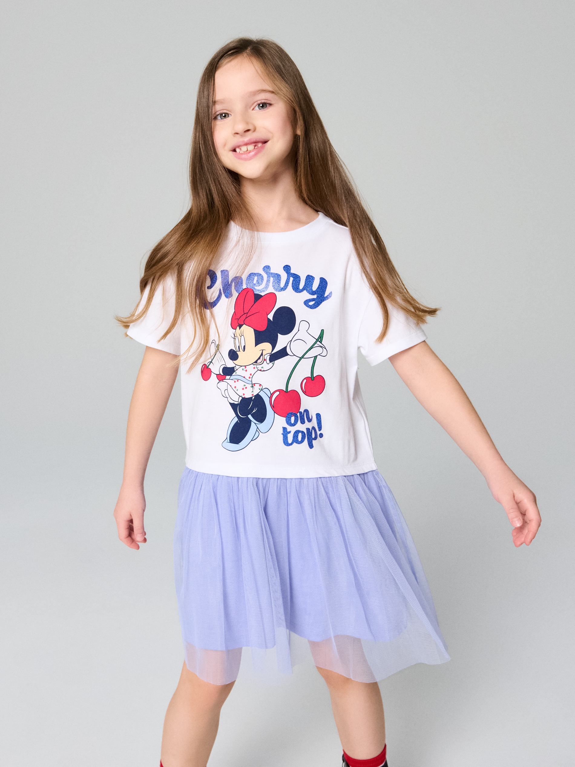 Sukienka mini z tiulowym dołem Minnie Mouse