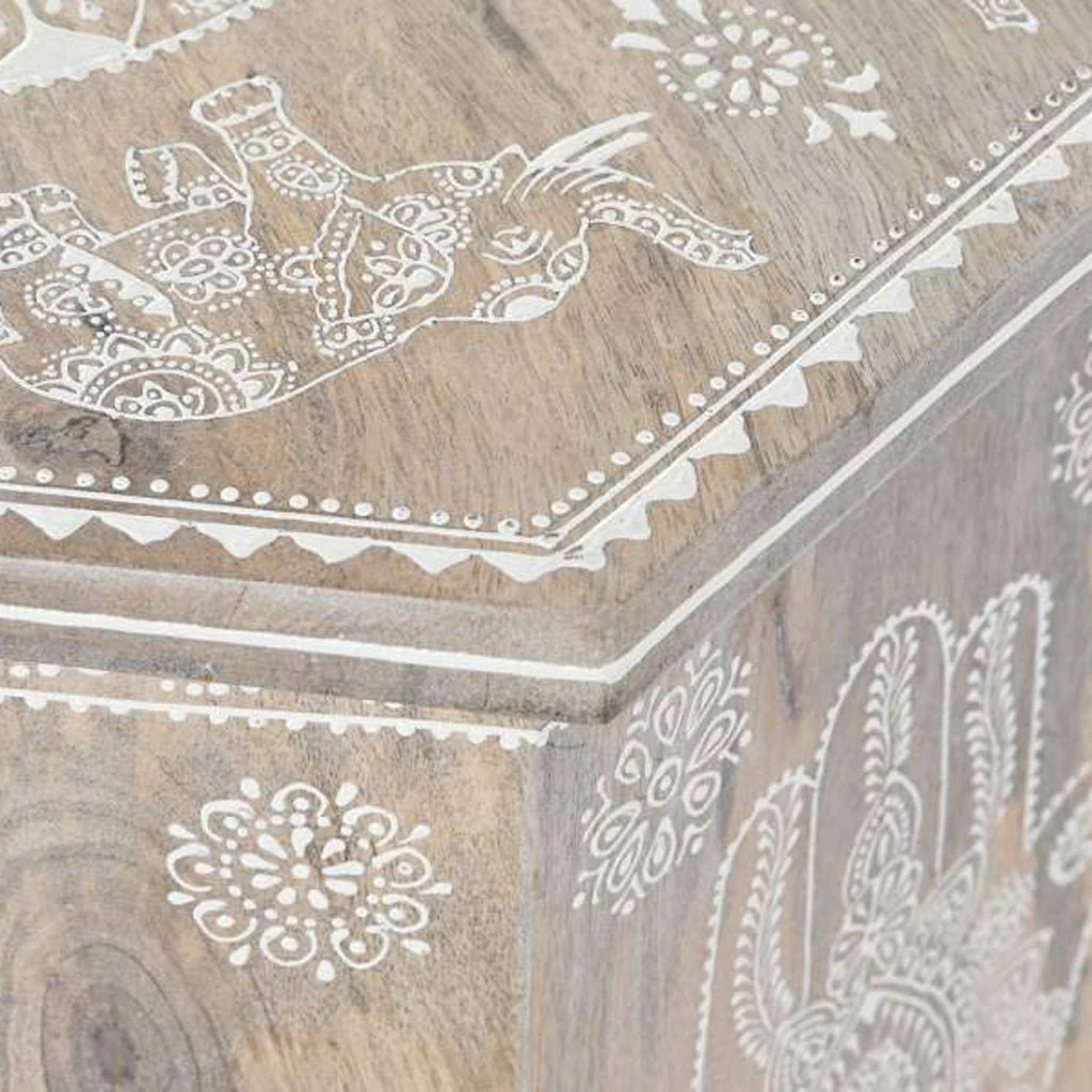 Conjunto de Mesas de Apoio Oriental Madeira Maciça JASMIN