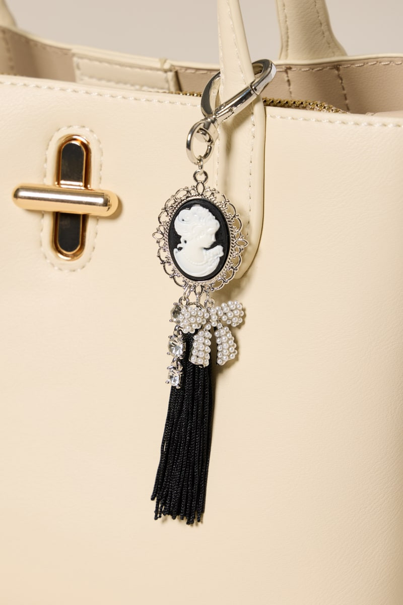 Cameo and Bows Tassel Bag Charm