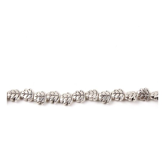 Antique Silver Alloy Leaf Bead String 22 Pieces