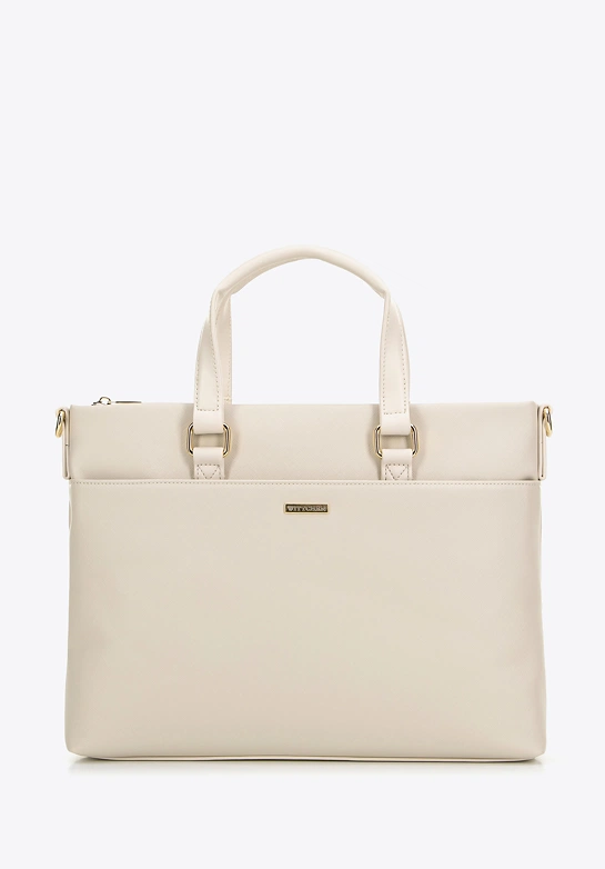 Damska torba na laptopa 13’’ z ekoskóry beżowa