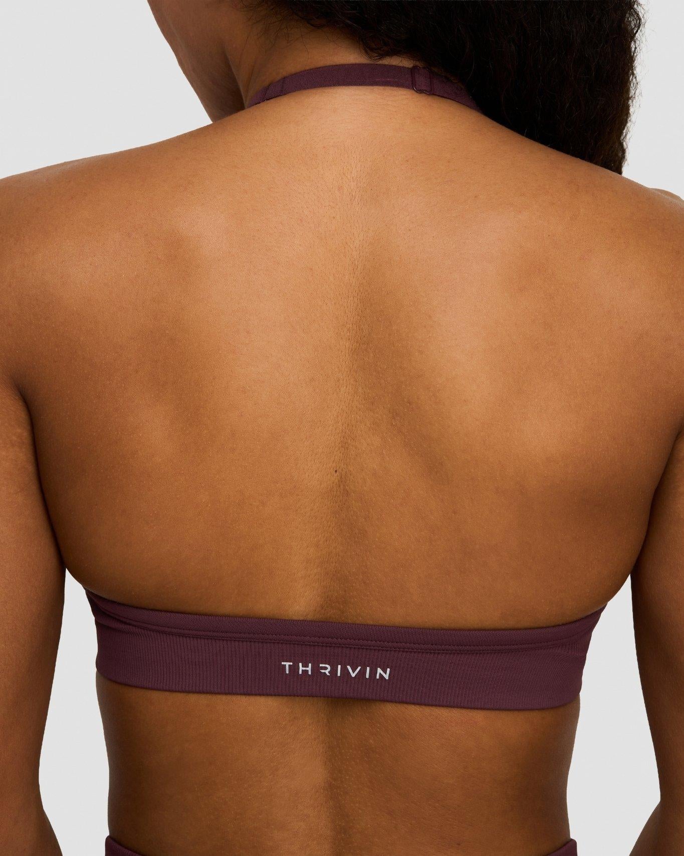 Elevate™ Sculpting Seamless Adjustable Halter Bra | Dark Mauve