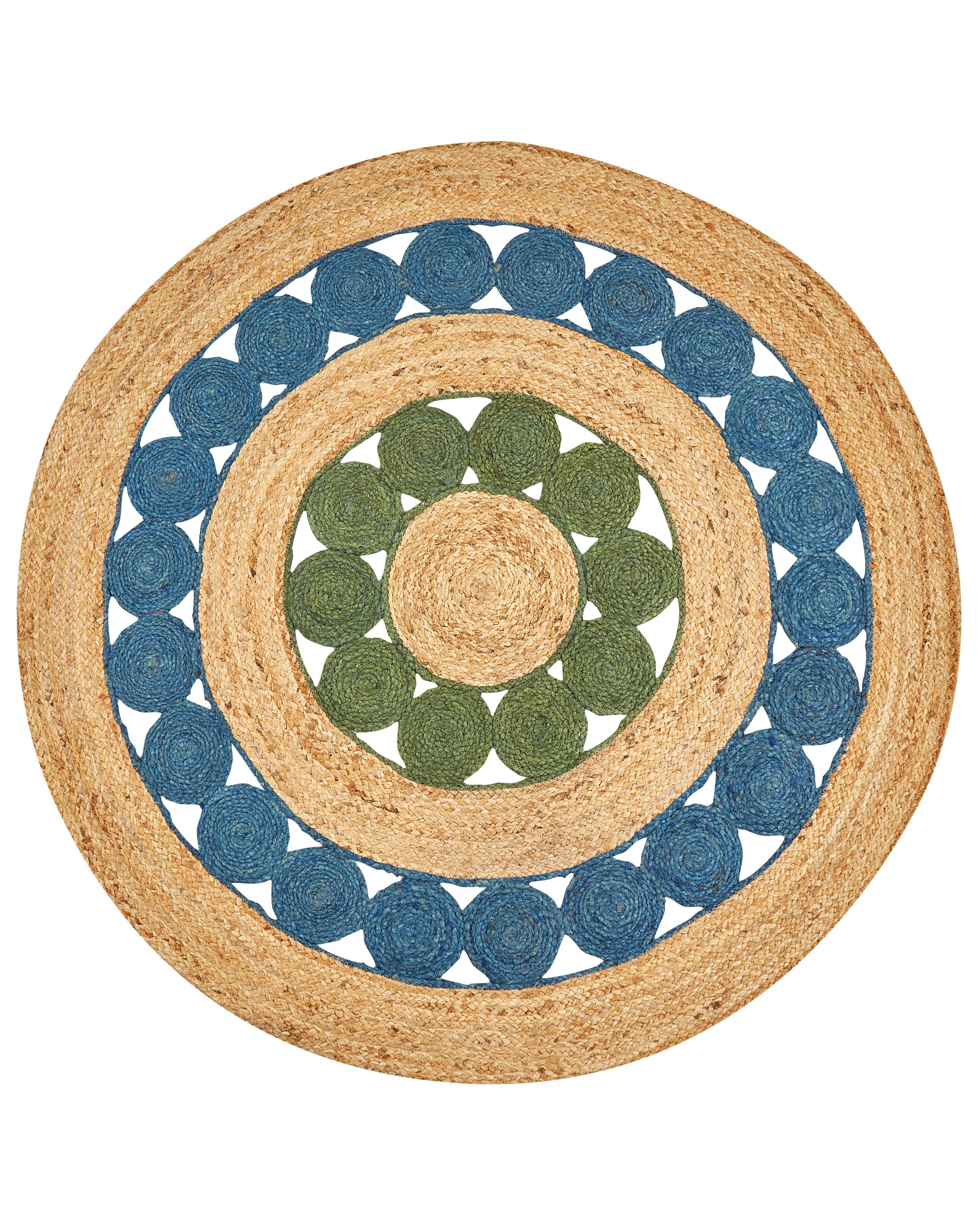 Rug HOVIT Green Blue ? 140 cm Jute