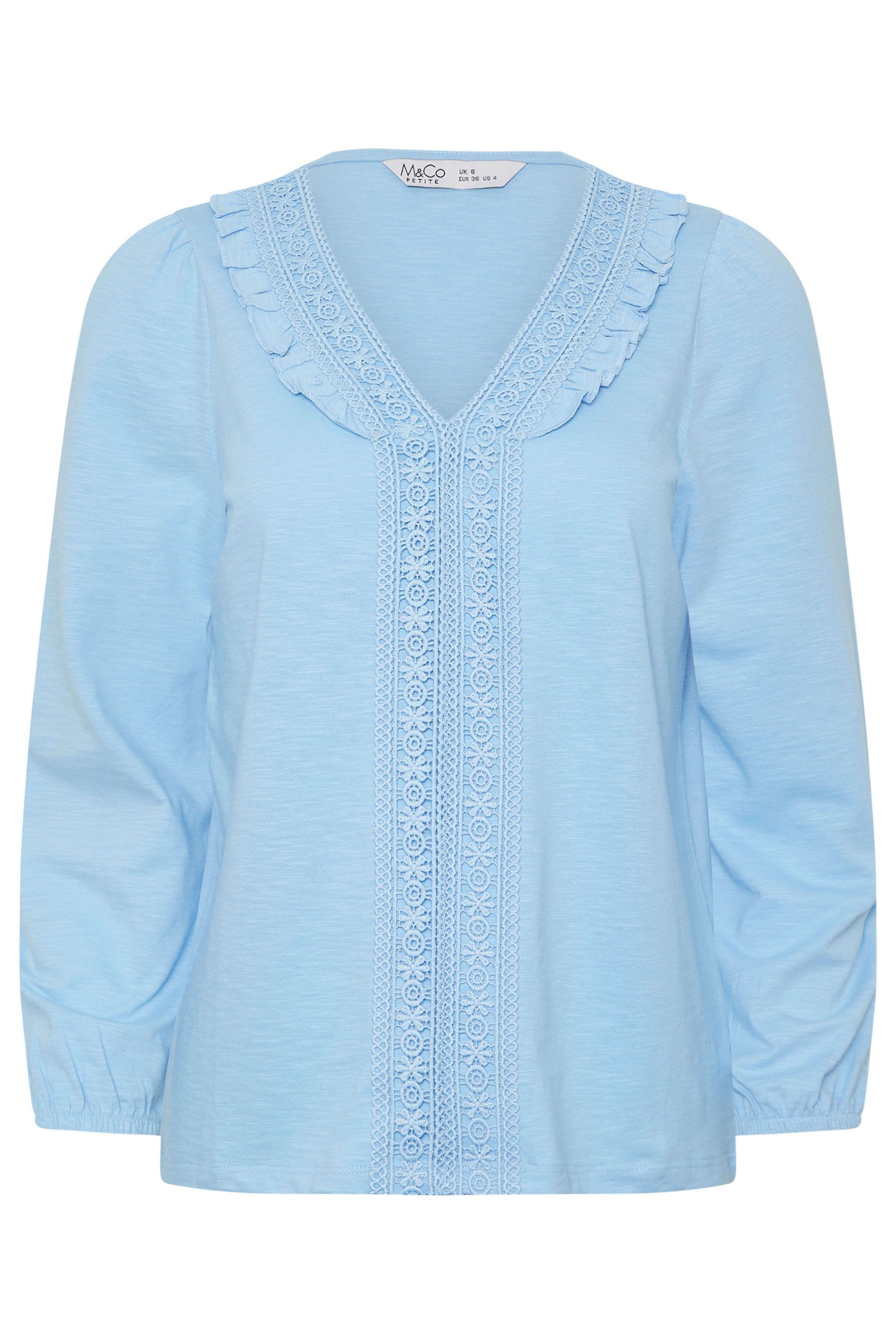M&Co Petite Frill Detail Cotton Blouse