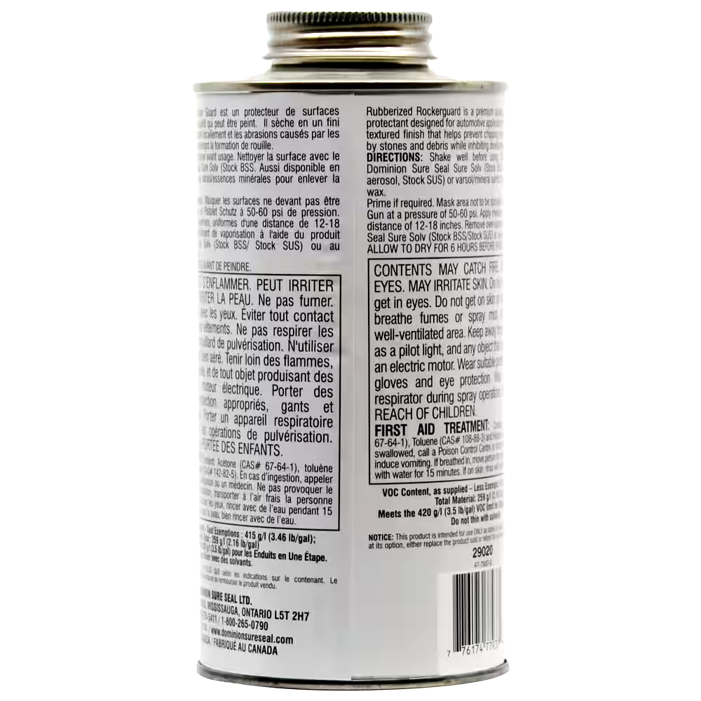Rubberized Rockerguard Undercoating, 830ml Shutz Black