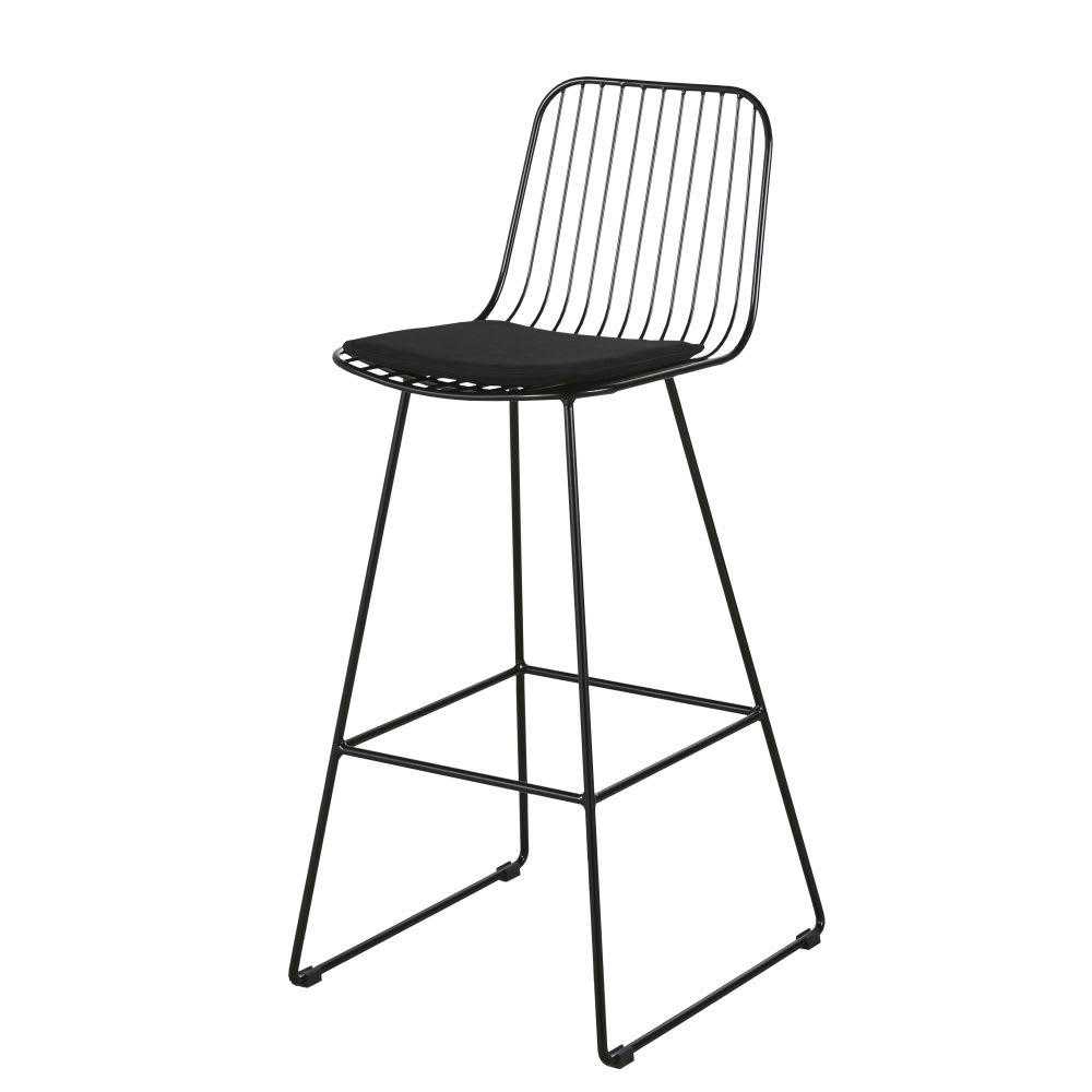 Huppy - Chaise pour îlot central en métal noir H65