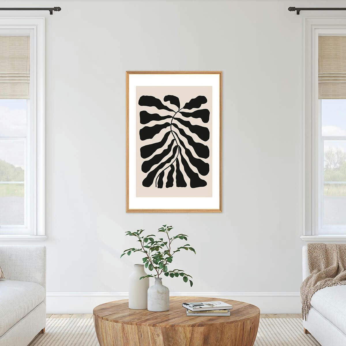 CONTEMPORAIN URBAIN - Tableau mural encadré art naïf 65x97 cm