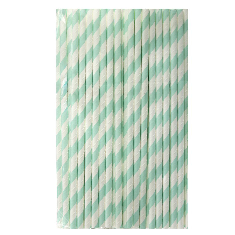 Paille papier x50 motif spirale blanc et coloré (5 modèles)