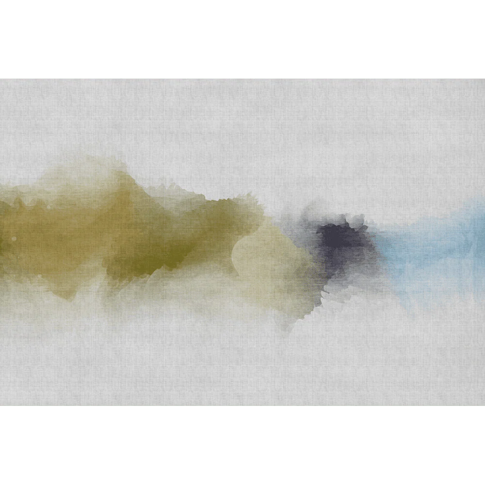 Papier peint panoramique XL INKY 400 x 270 cm vert anis et bleu aqua