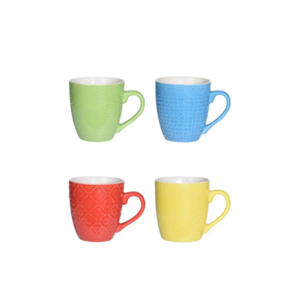 Excellent Houseware Koffiekopjes - 4 stuks - multi-kleur - 240 ml