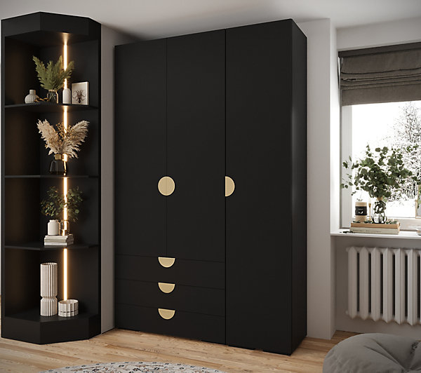 Garde-robe Inova 4 porte battante 236,7/150/47 3 Portes (noir)