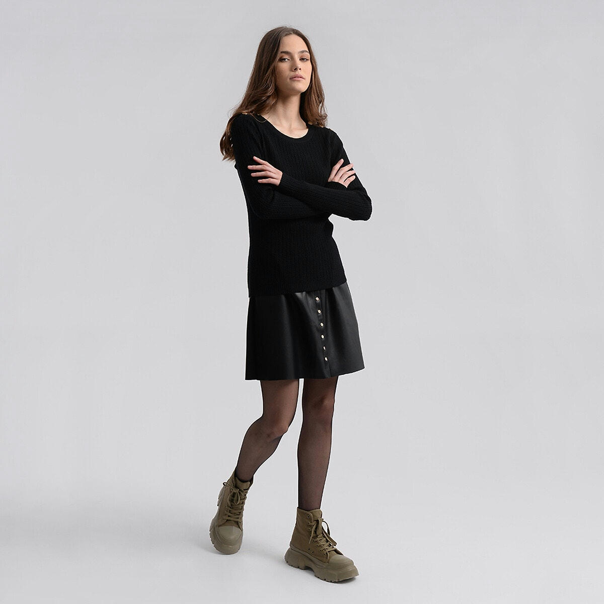 Pull boutonné aux épaules