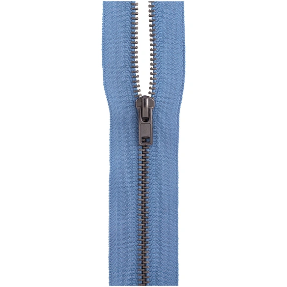 Reißverschluß, jeansfarben, Polyester/Messing