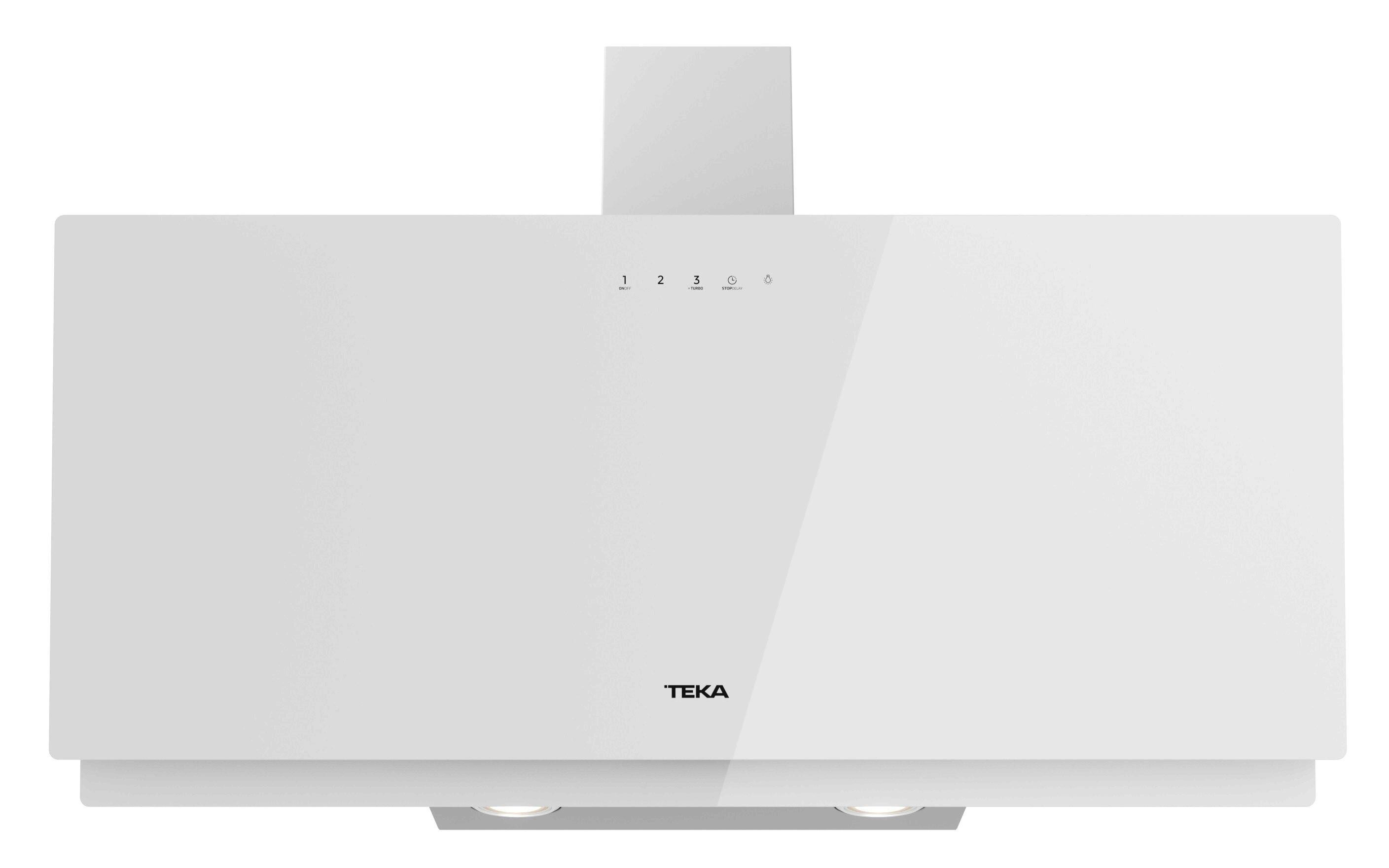 Okap przyścienny TEKA 90cm DVN 97050 TTC WH inox, białe szkło