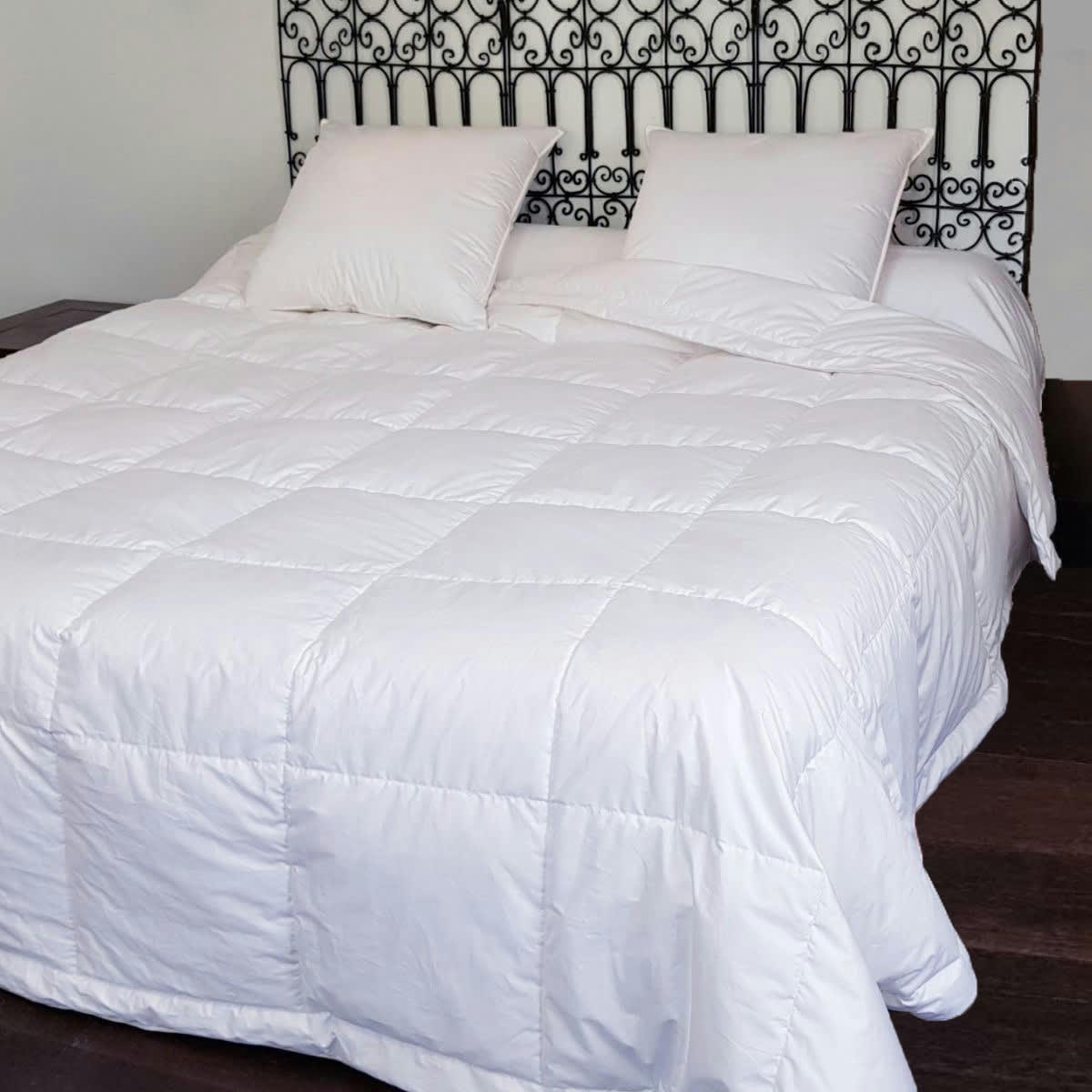 FRAICHEUR - Couette naturelle fine en duvet et coton bio king size 300x240 cm