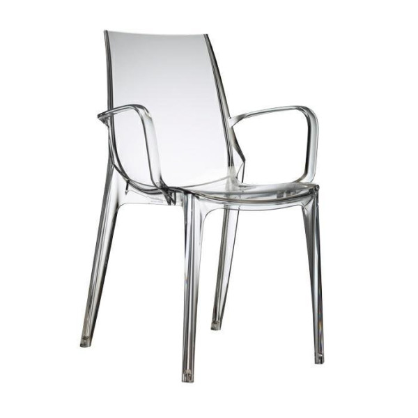 Krzesło Vanity Arm transparentne z tworzywa