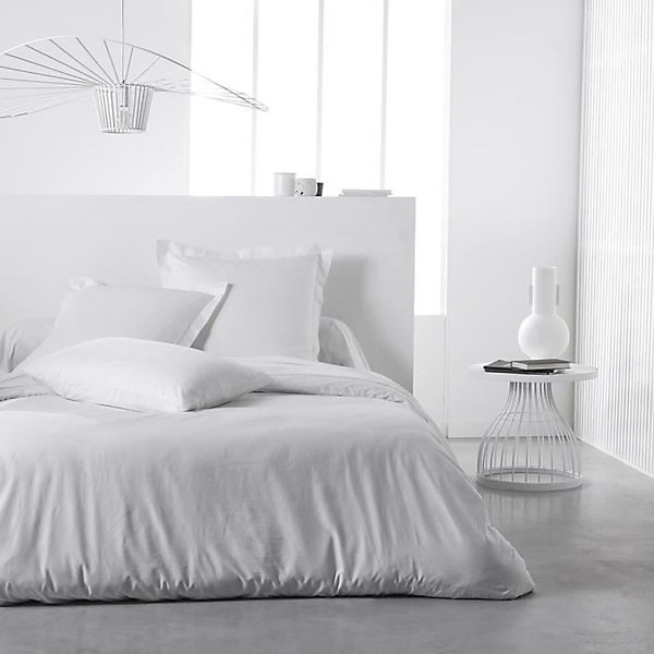 Drap housse TODAY Essential - 180 x 200 30 cm - 2 personnes - 100% Coton uni - Craie
