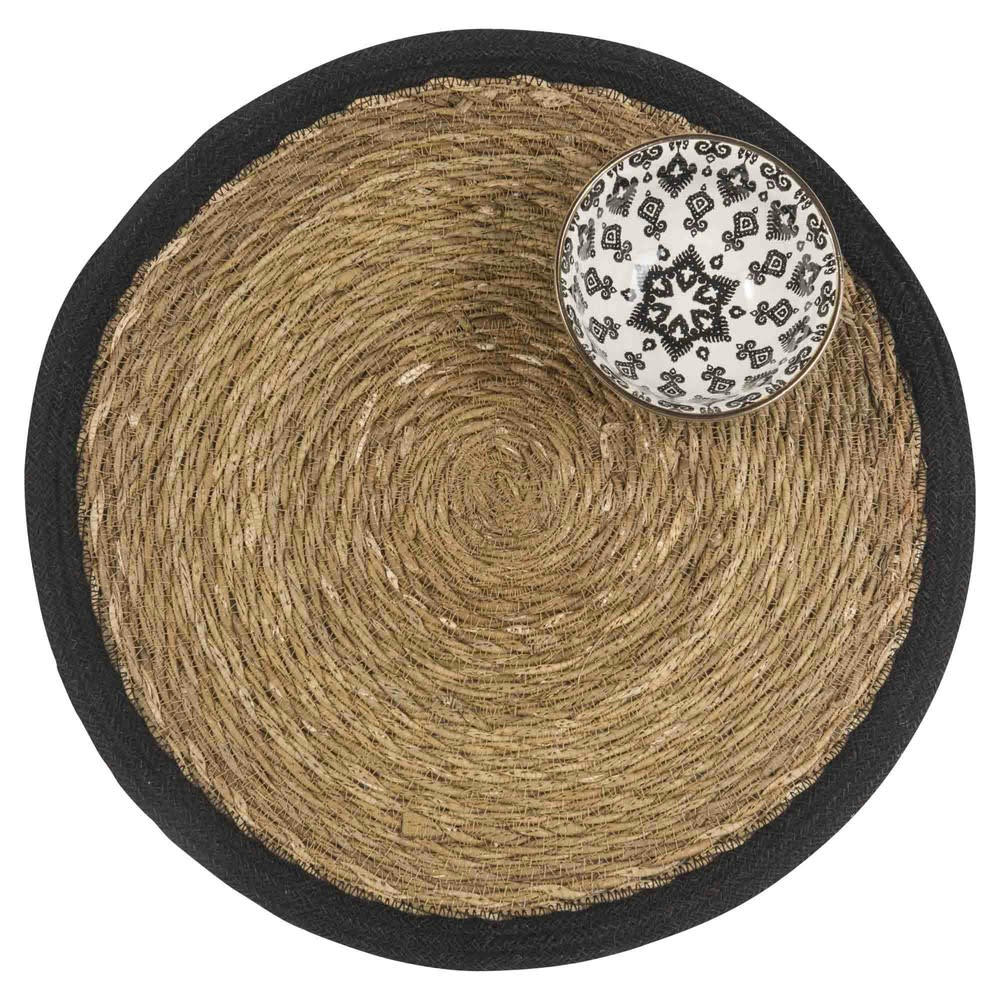 - Set de table rond en jute noir