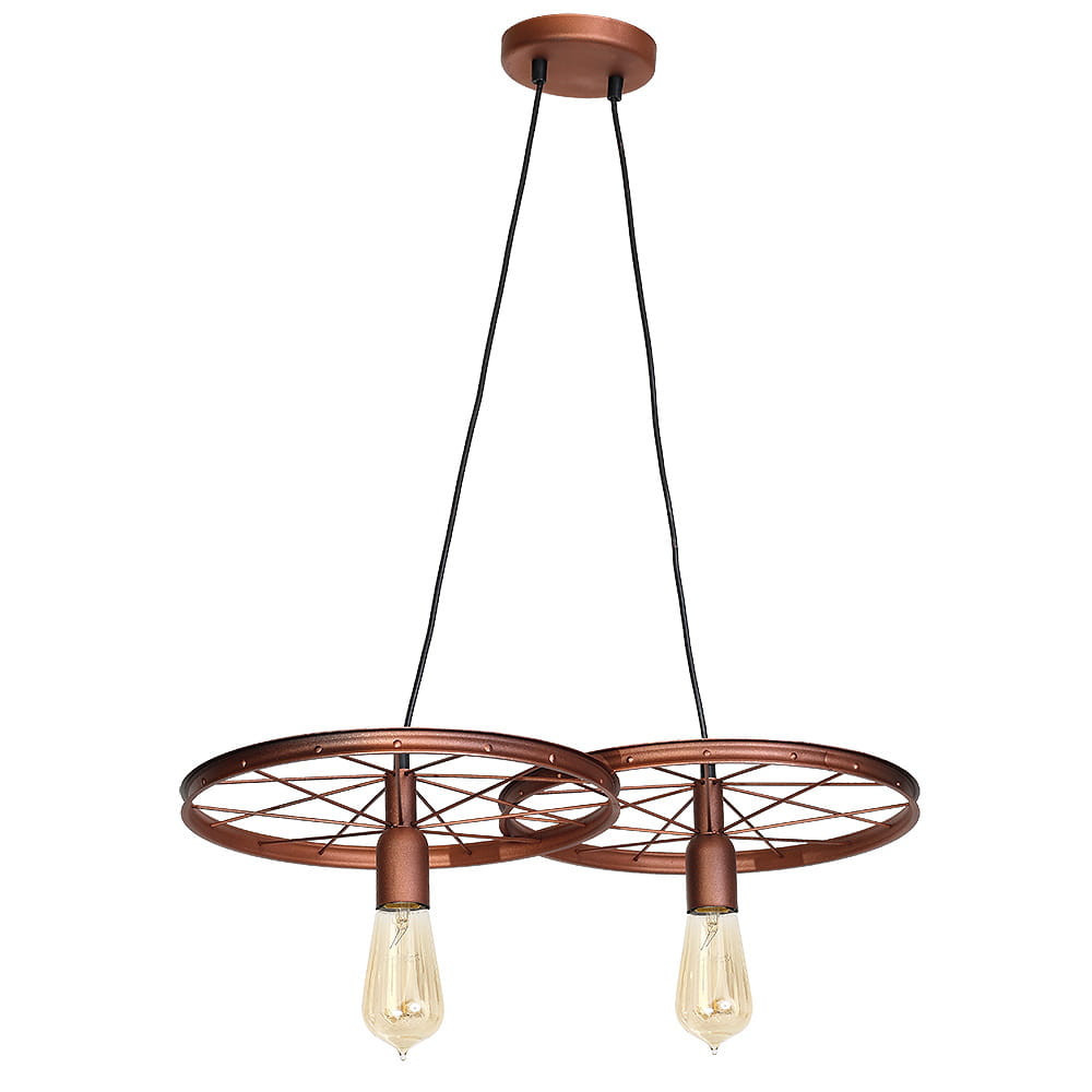 Lampa wisząca brązowa MINI 2xE27x60W wym: 74x65x35 cm Aldex