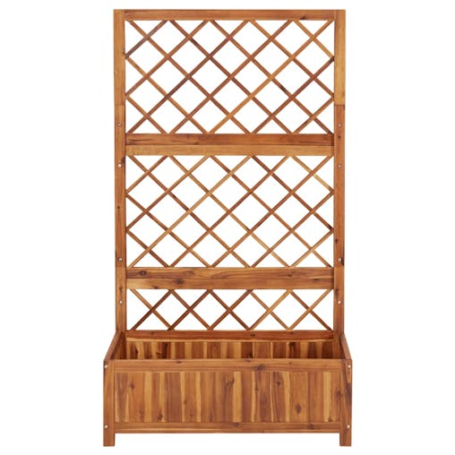 NNEVL Raised Bed with Trellis 85x38x150 cm Solid Acacia Wood
