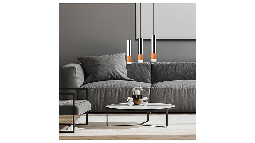 Lampa wiszącaAurelia 3-punktowa metalowasrebrna