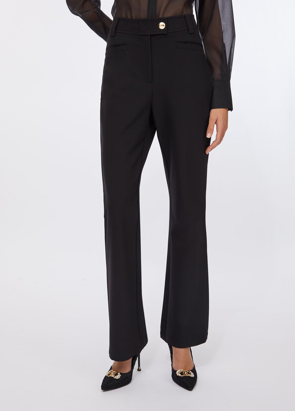 Pantaloni flare a vita alta