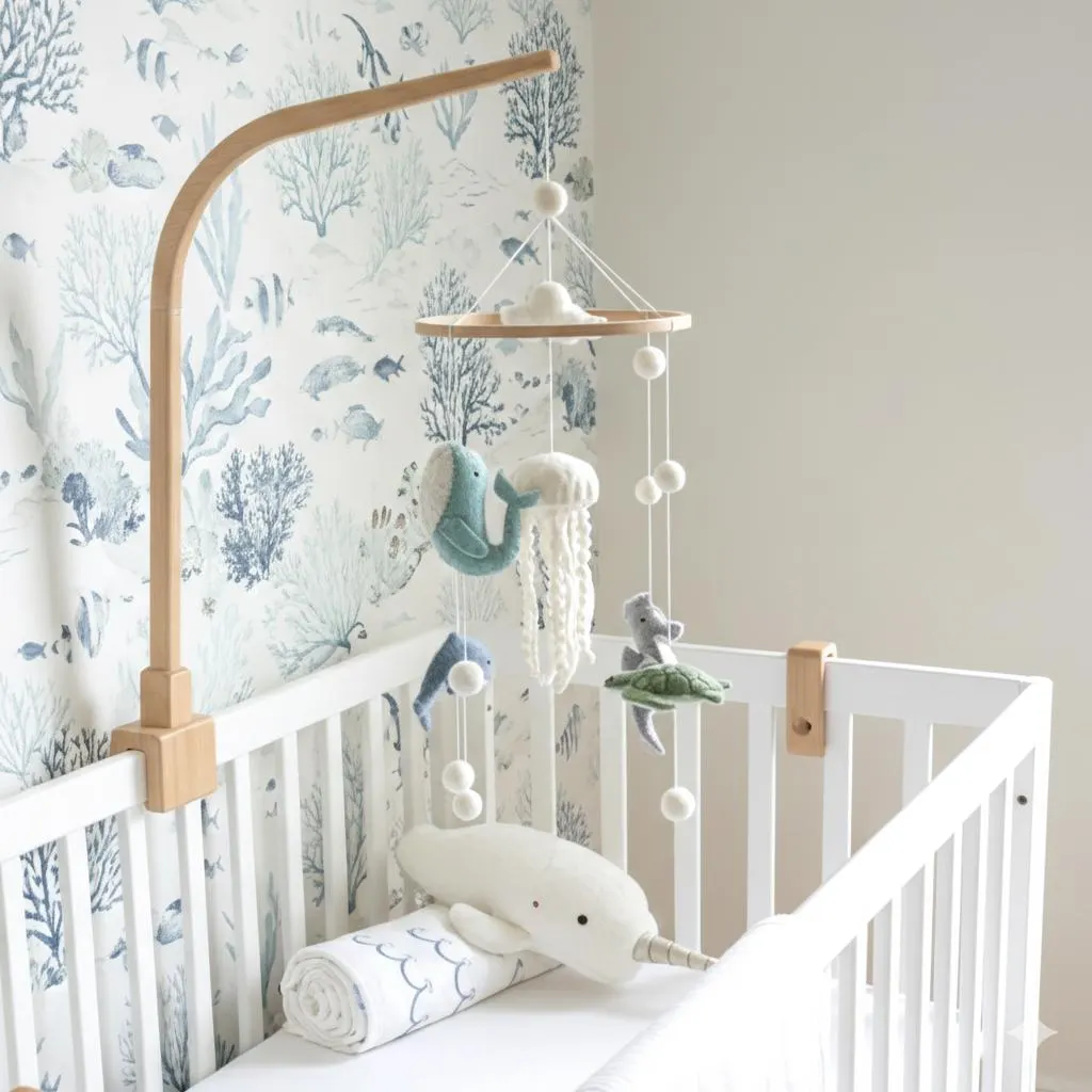 Jellyfish Baby Mobile For Nursery Decor, Jellyfish Crib Mobile, Under the Sea, Baby Shower's Gift, Gift for Sea Lovers