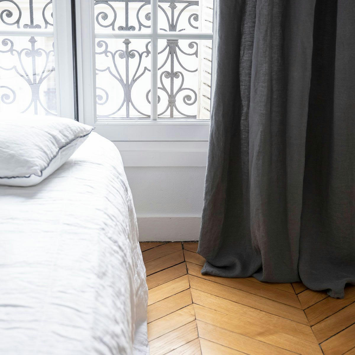 OSLO - Rideau à oeillets en lin lavé