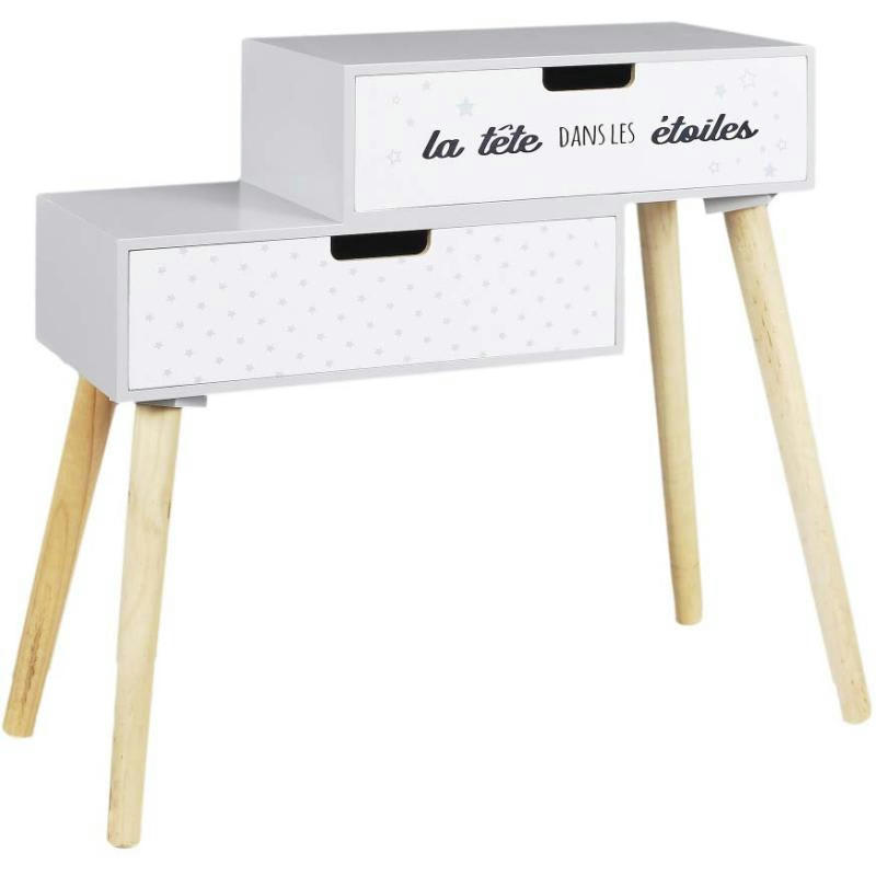 - Table de chevet enfant en bois La tête dans les étoiles