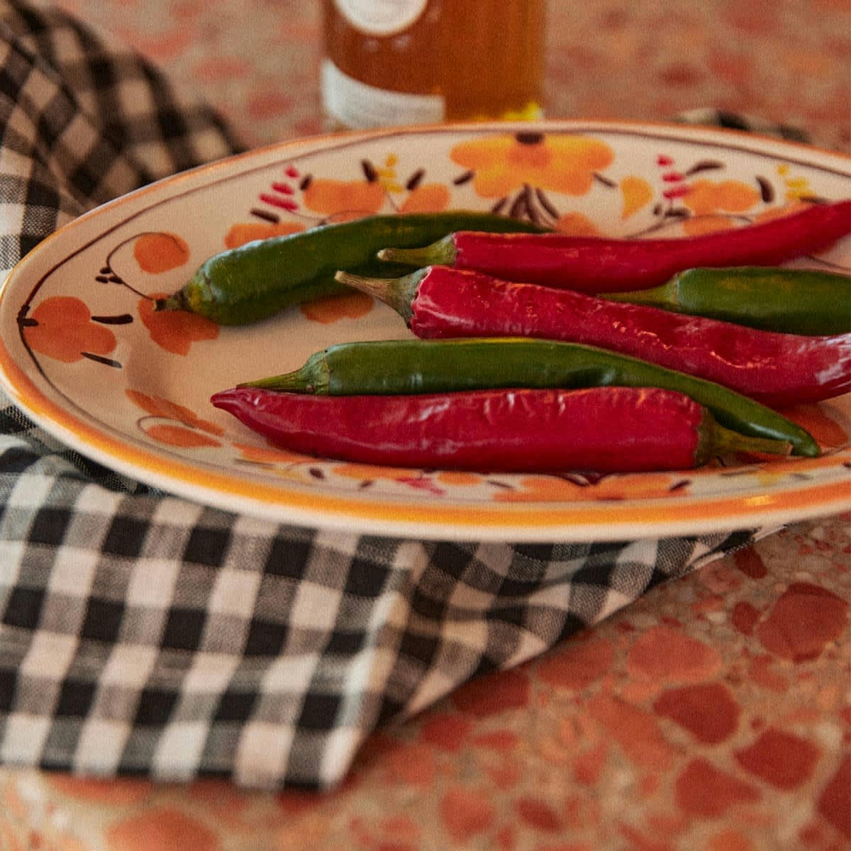 HÔTEL PARTICULIER - Serviette en lin lavé vichy noir 45x45