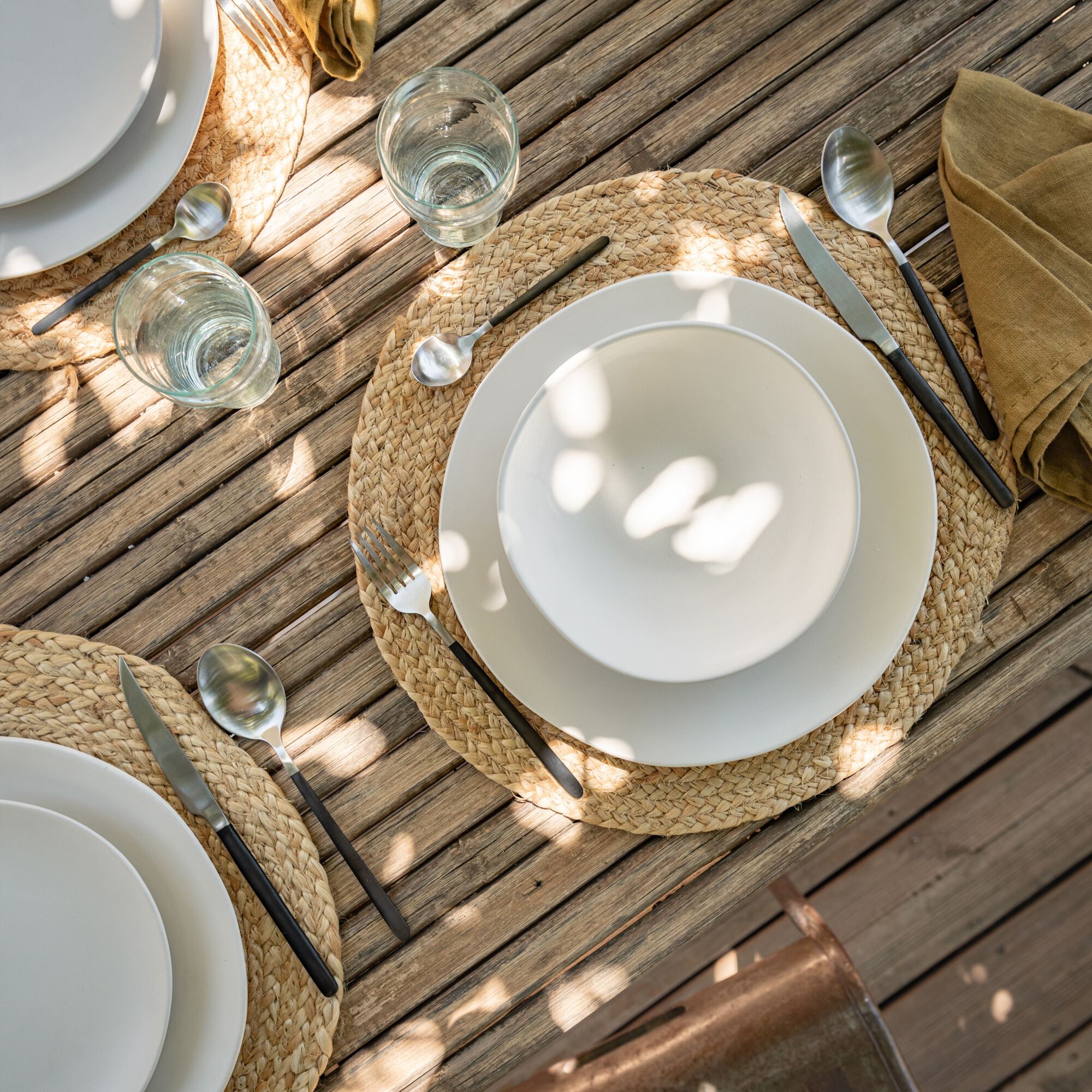 DOUZ - Assiette à dessert en grès D20,5cm - blanc ventoux