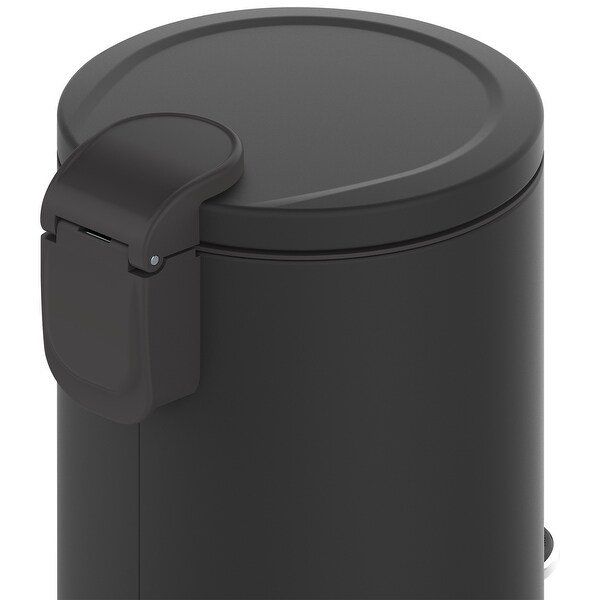 Innovaze 3.2 Gal./12-Liter and 0.8 Gal./3 Liter Stylish Round Metal Step-on Trash Can Set