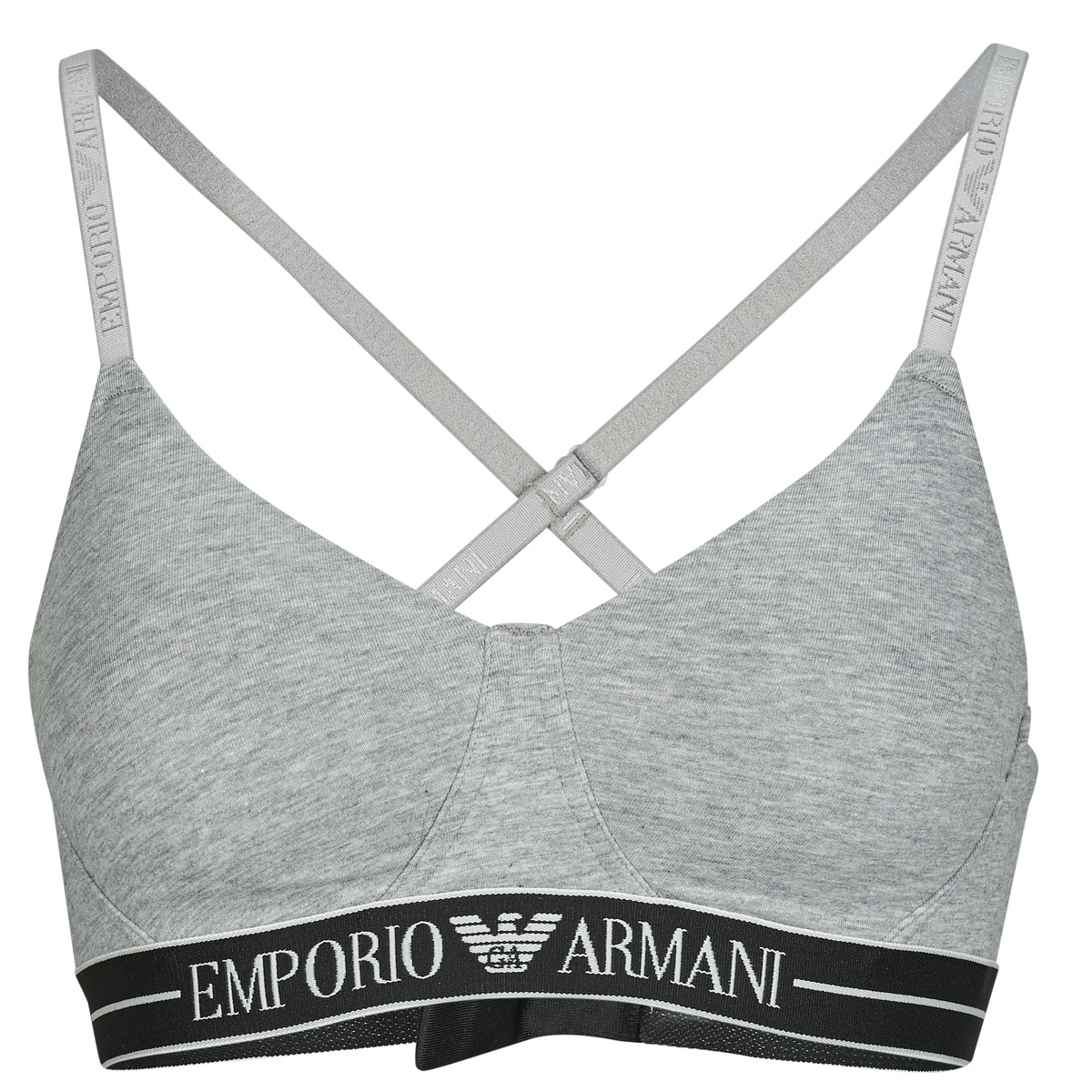 Emporio Armani - EVERYDAY COTTON PADDED SOFT COUTOUR BRA - Grey / Mottled