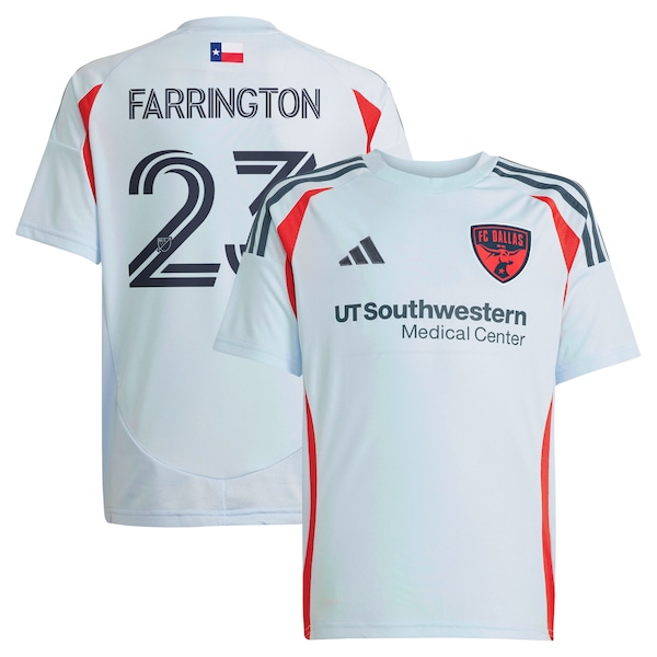 Logan Farrington FC Dallas adidas Youth 2025 The Inferno Kit Replica Player Jersey - Light Blue