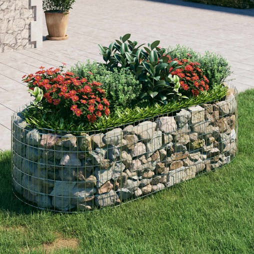 NNEVL Gabion Raised Bed Galvanised Iron 200x100x50 cm