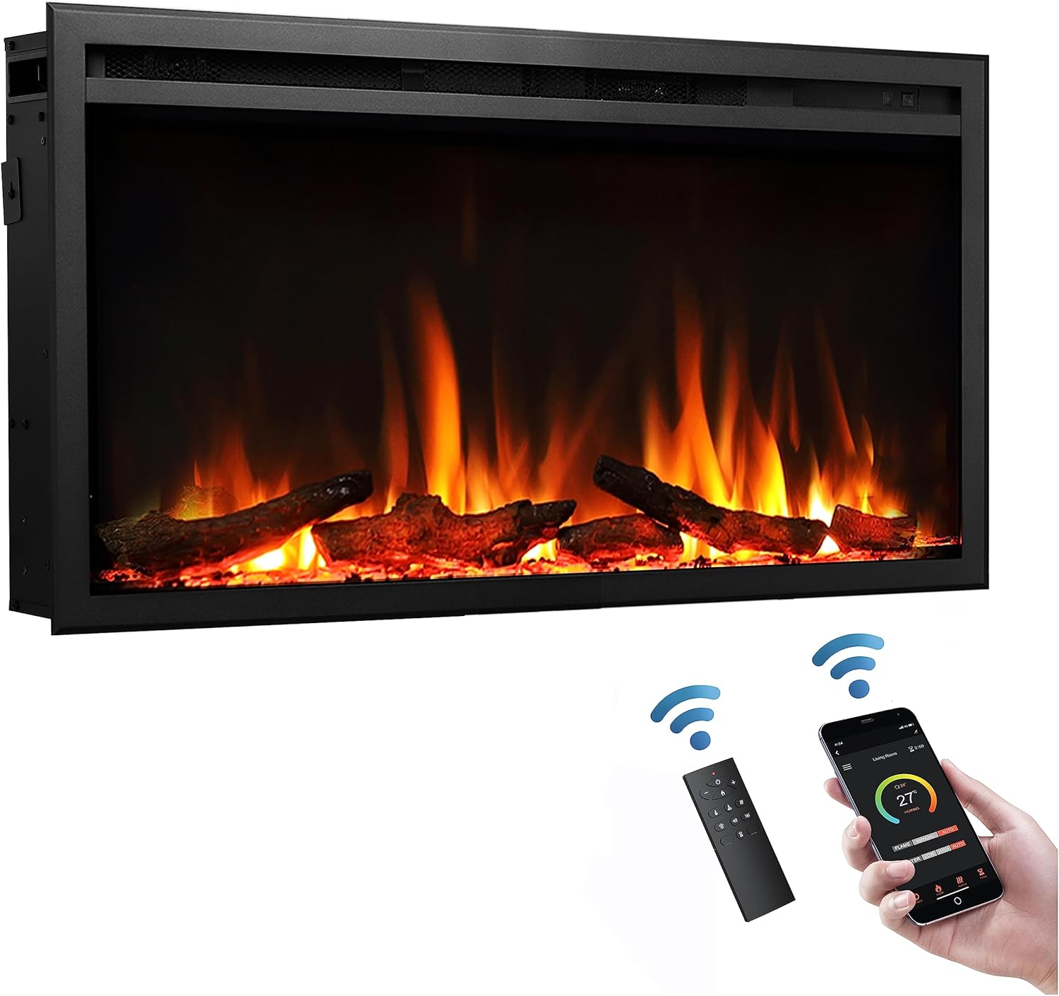 LegendFlame 33 W Austin in Wall Recessed & Wall Mounted Electric Fireplace…