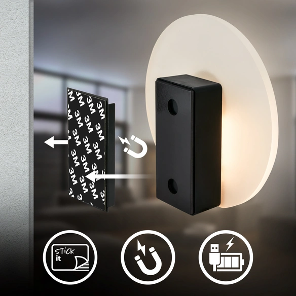 Leuchte, LED Akku Wandleuchte, 2,5 W, goldfarben
