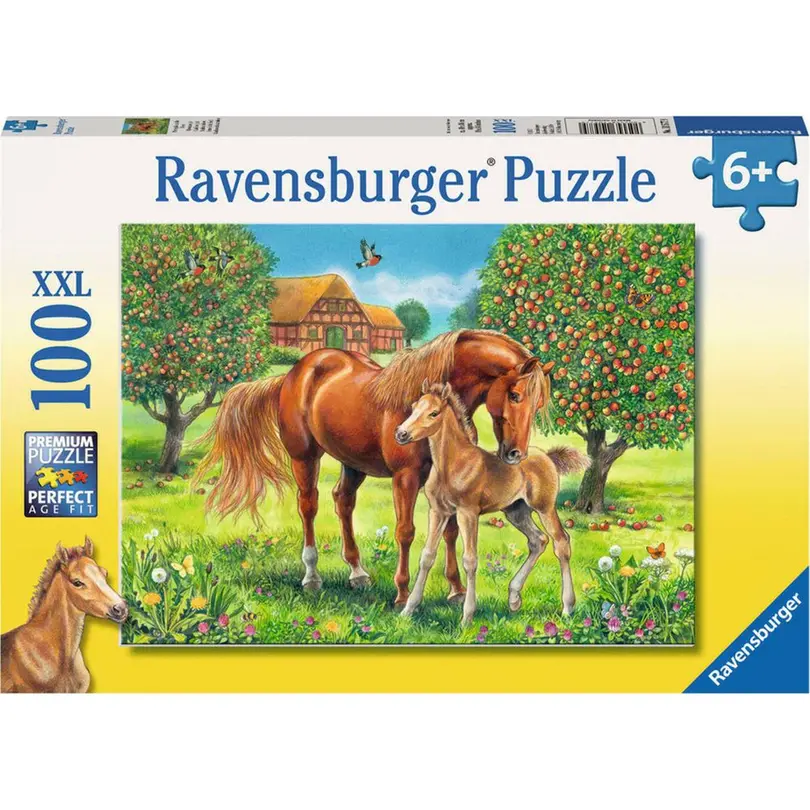 Puzzle 100er-Set Pferdeglück auf der Wiese