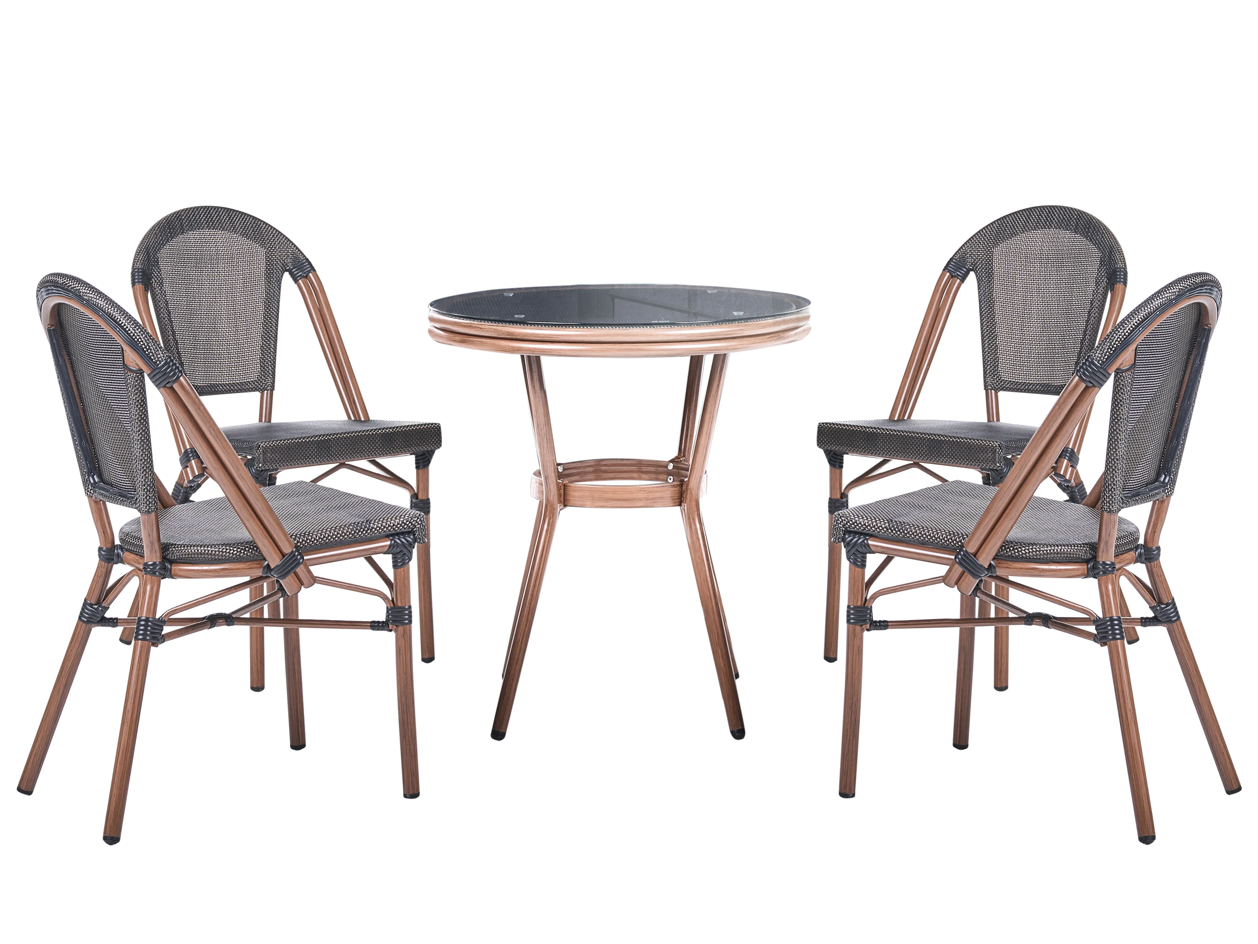 Bistro Table RIFREDDO 70 cm 70 cm Tempered Glass Grey