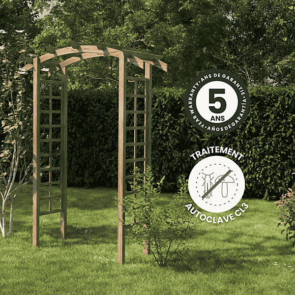 ARCHE DE JARDIN EN BOIS TOIT ARQUEE