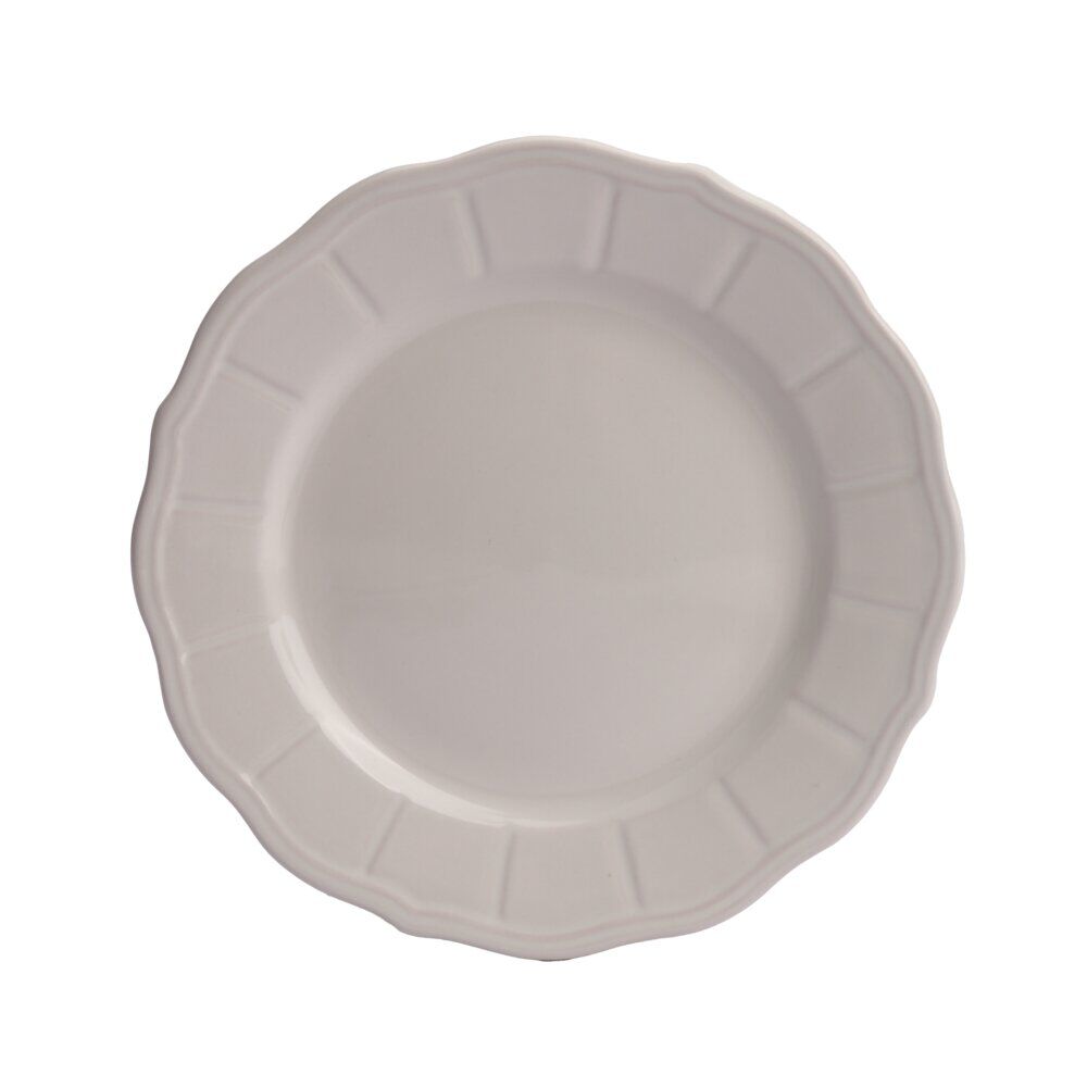 Assiette dessert grès festonnée marron x4 Ø19cm