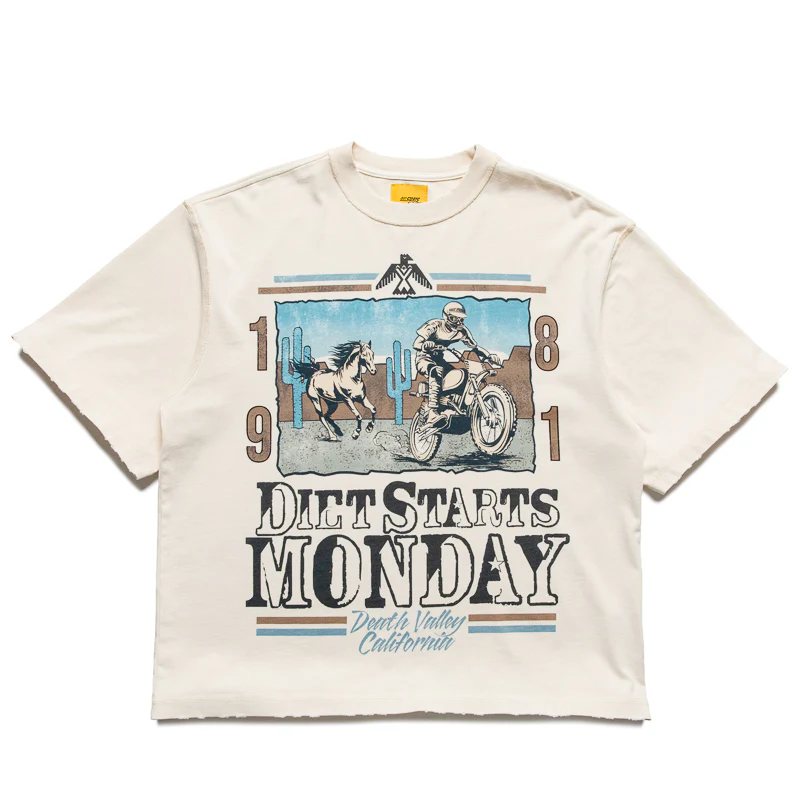 Diet Starts Monday 81 Racing Tee - Antique White