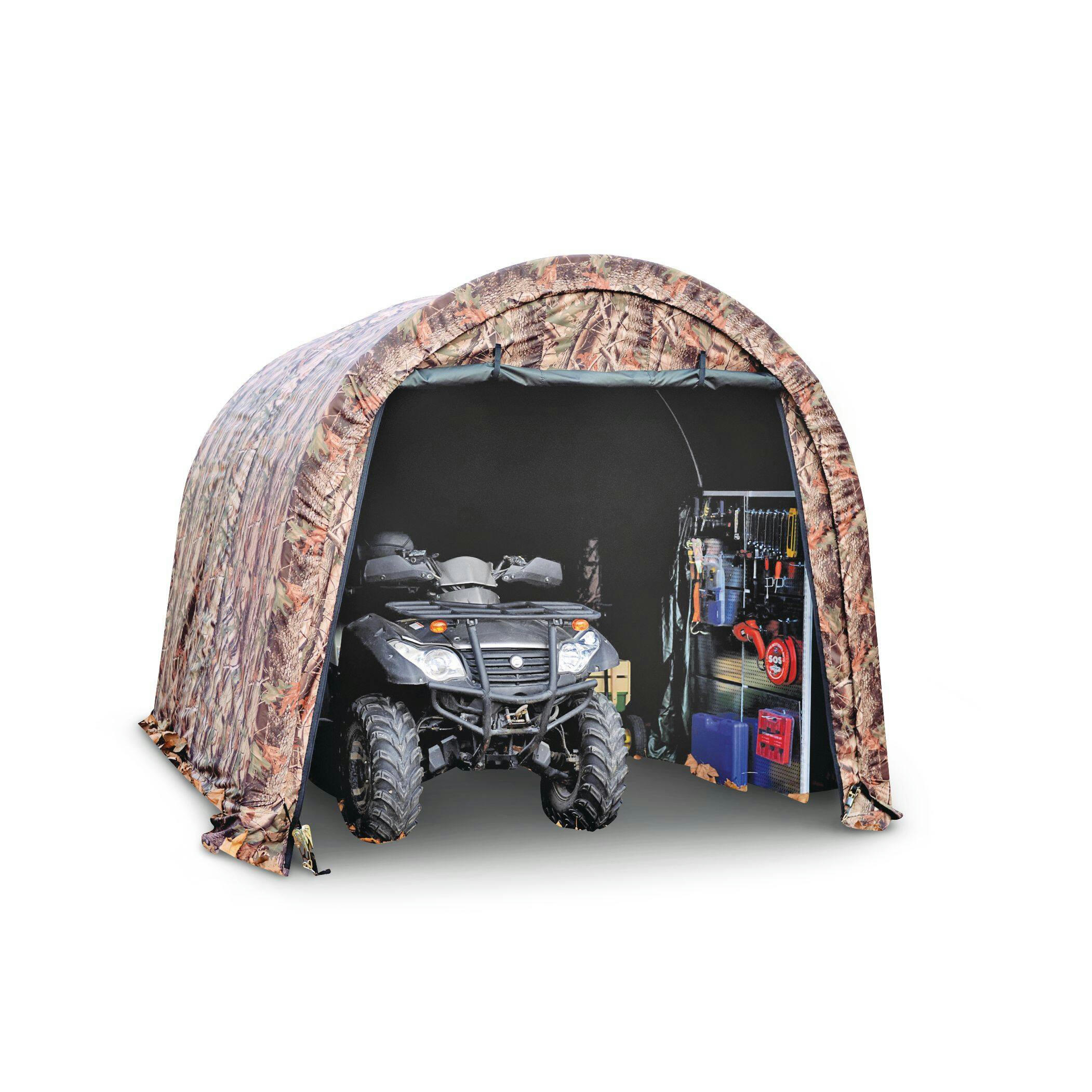 WeatherFast Easy Assembly Water Resistant Camouflage Shed w/UV Protection, 10 x 10 x 8-ft