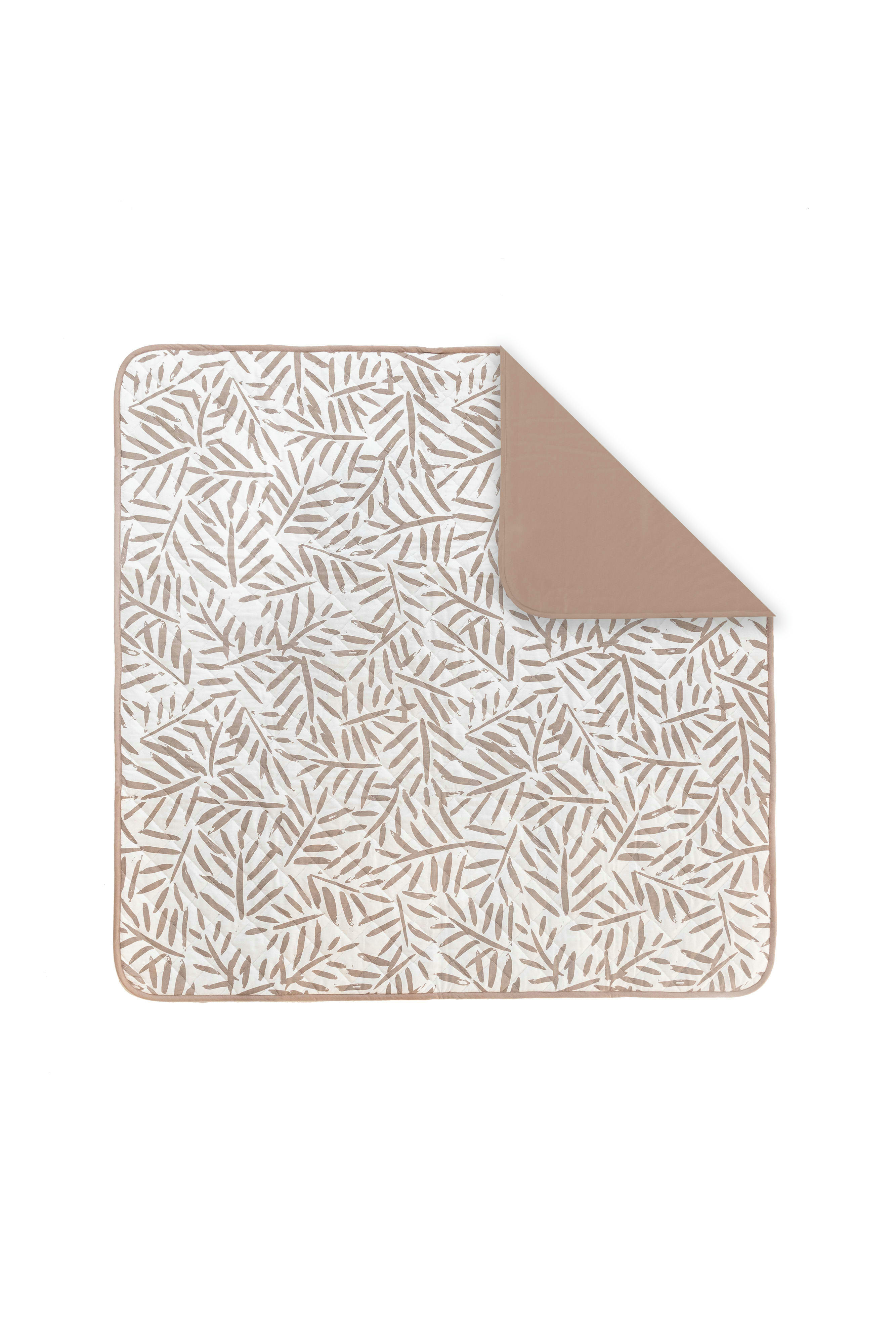 - Tapis en 100% coton  taupe 120x120cm