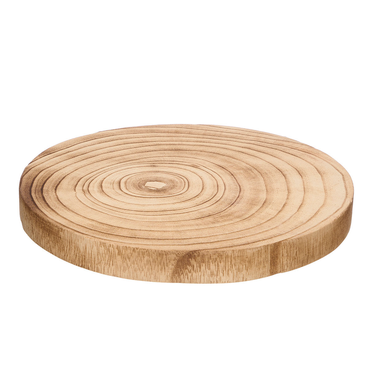 Base Redonda Em Madeira Queimada 28,5cm