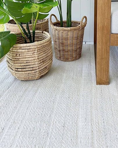 Loretta Cream and Grey Indoor Outdoor PET Rug