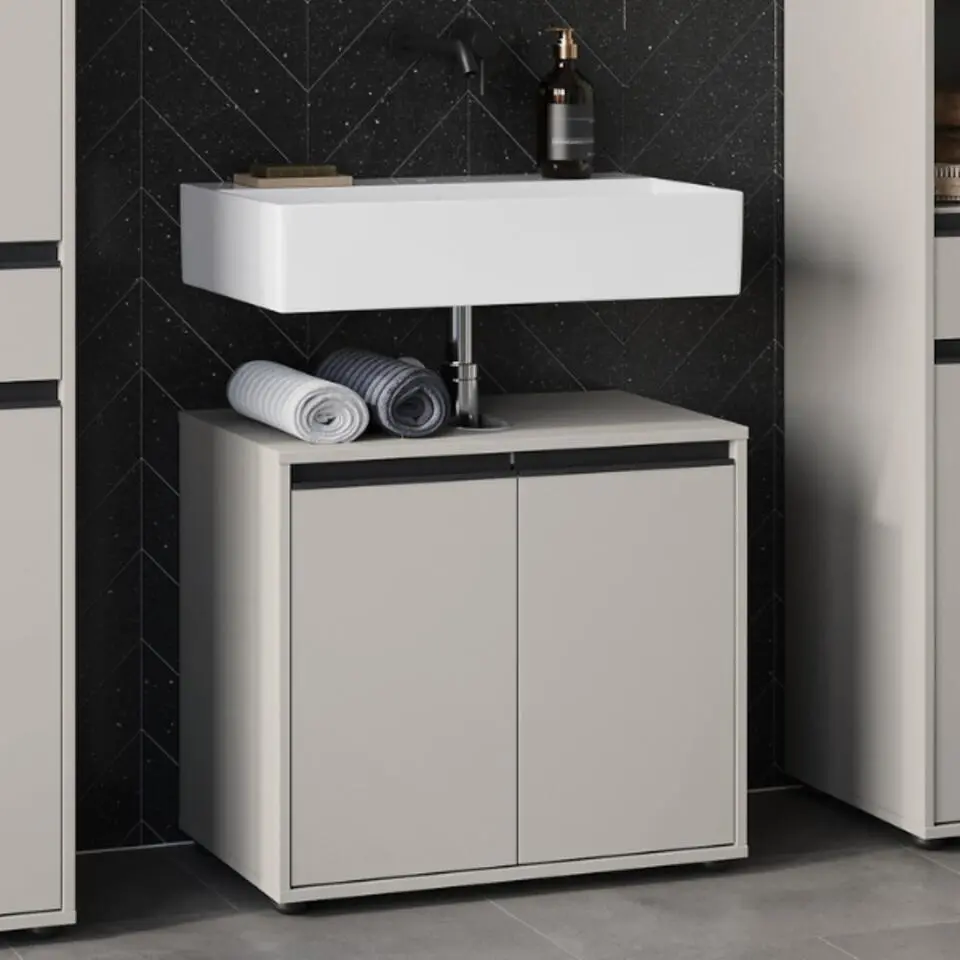 Wastafelonderkast Lamon - 2 deuren - grijs