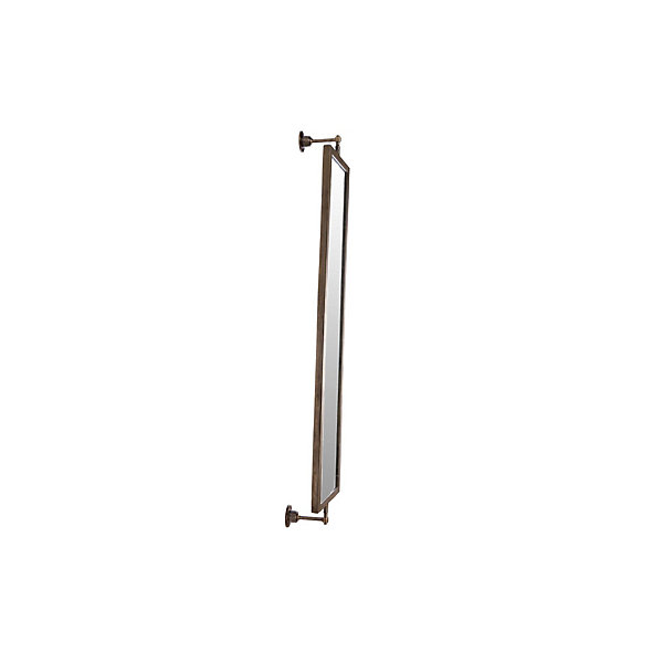 Miroir rectangulaire pivotant en métal doré vieilli H106- HERCULE