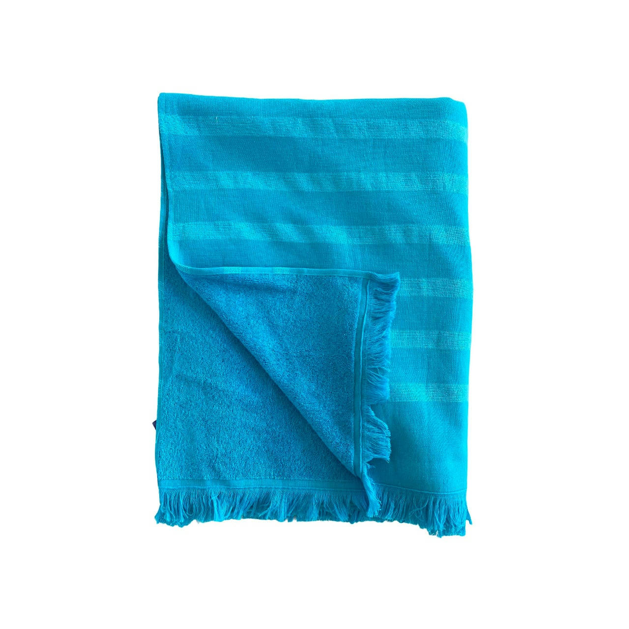 DOUBLÉE ÉPONGE - Fouta coton doublée éponge "Alanya" bleu Turquoise 140 x 180