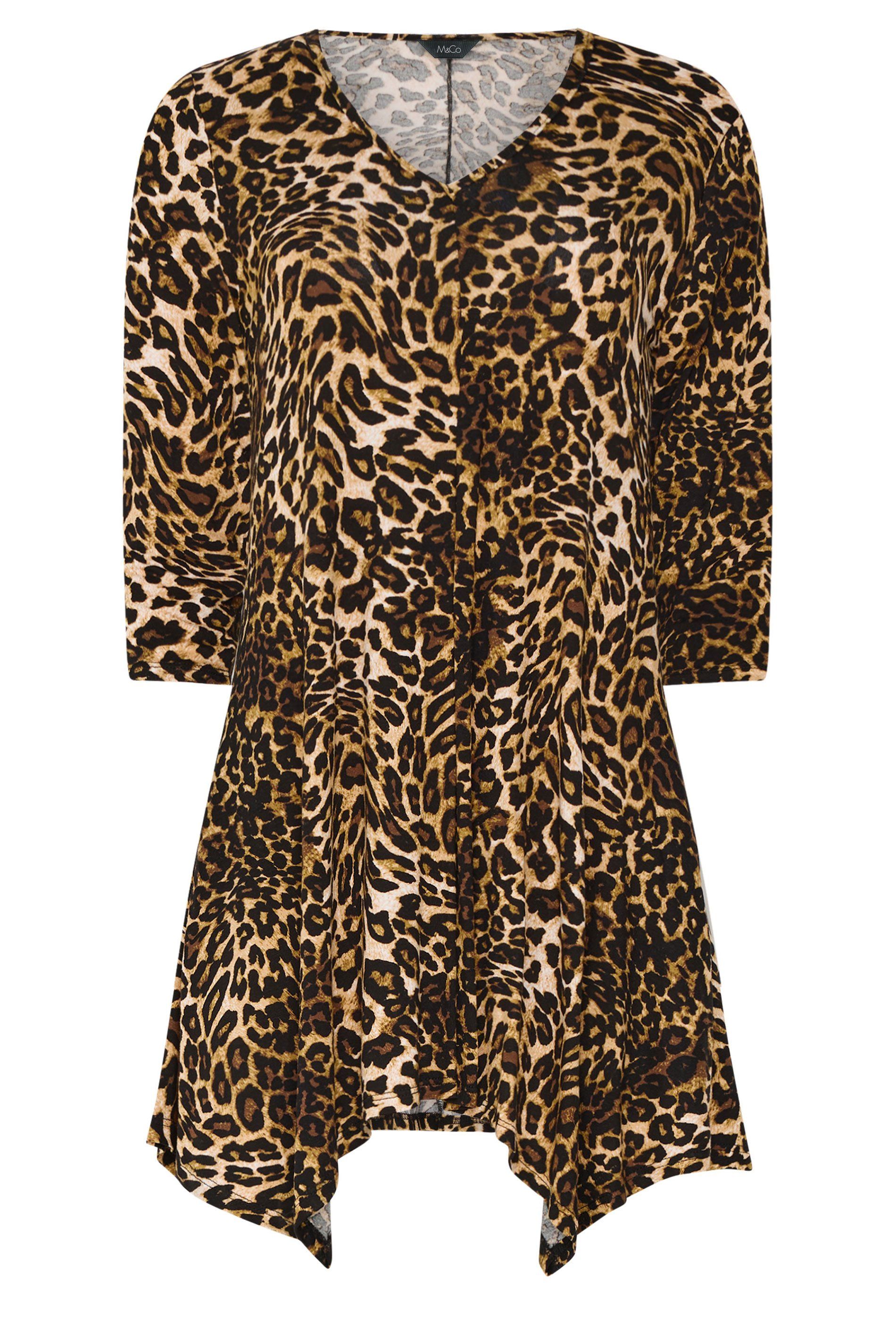 M&Co Printed Hanky Hem Top
